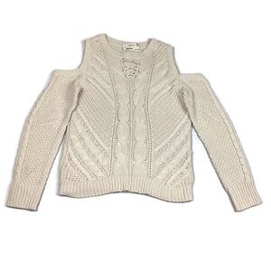 Aeropostale Cold Shoulder Cable Knit Pullover Sweater NEW!